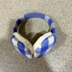 BURBERRY Plaid Blue and Cream earmuffs